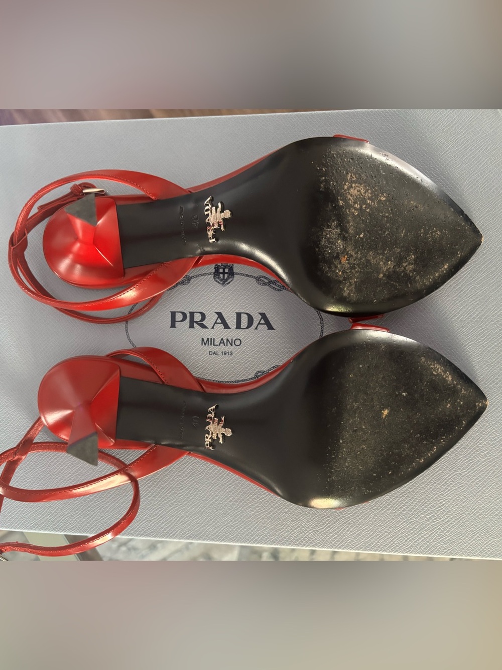 Prada Calzature Donna Scarlatto Heels - Size 40 - Picture 3 of 7